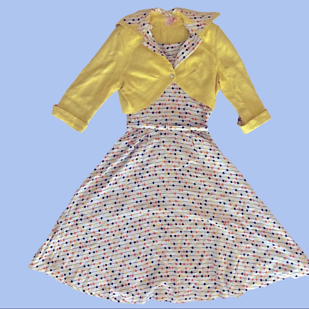 Jay Day vintage coordinate dress, jacket and belt